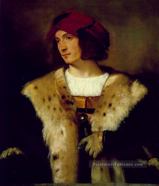 Portrait d’un homme dans un bonnet rouge Tiziano Titian Peintures à l'huile